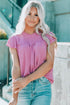 Tiered Sleeve Frilled Neck Dotted Top